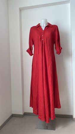 Abito lungo rosso lino estate leggero taglia unica donna