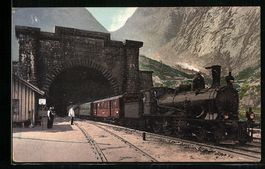 Gotthardbahn, Eisenbahn am grossen Tunne