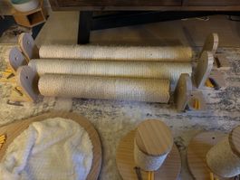 Wand-Kletterset für Katzen Holz braun