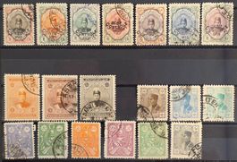 Persien Iran Klassik CONTRÔLE 1922 Aufdrucke 16 Stk gest.