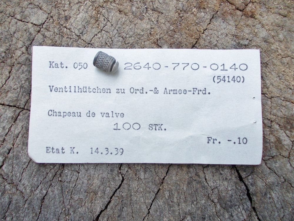 Original VENTILHÜTCHEN zu Ordonnanzrad 05 / Militärvelo (Neu und ...