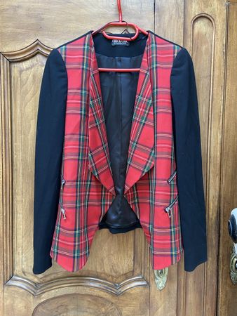 Veste CHECK CHIC by DOROTHEE VOGEL écossaise noire taille 40