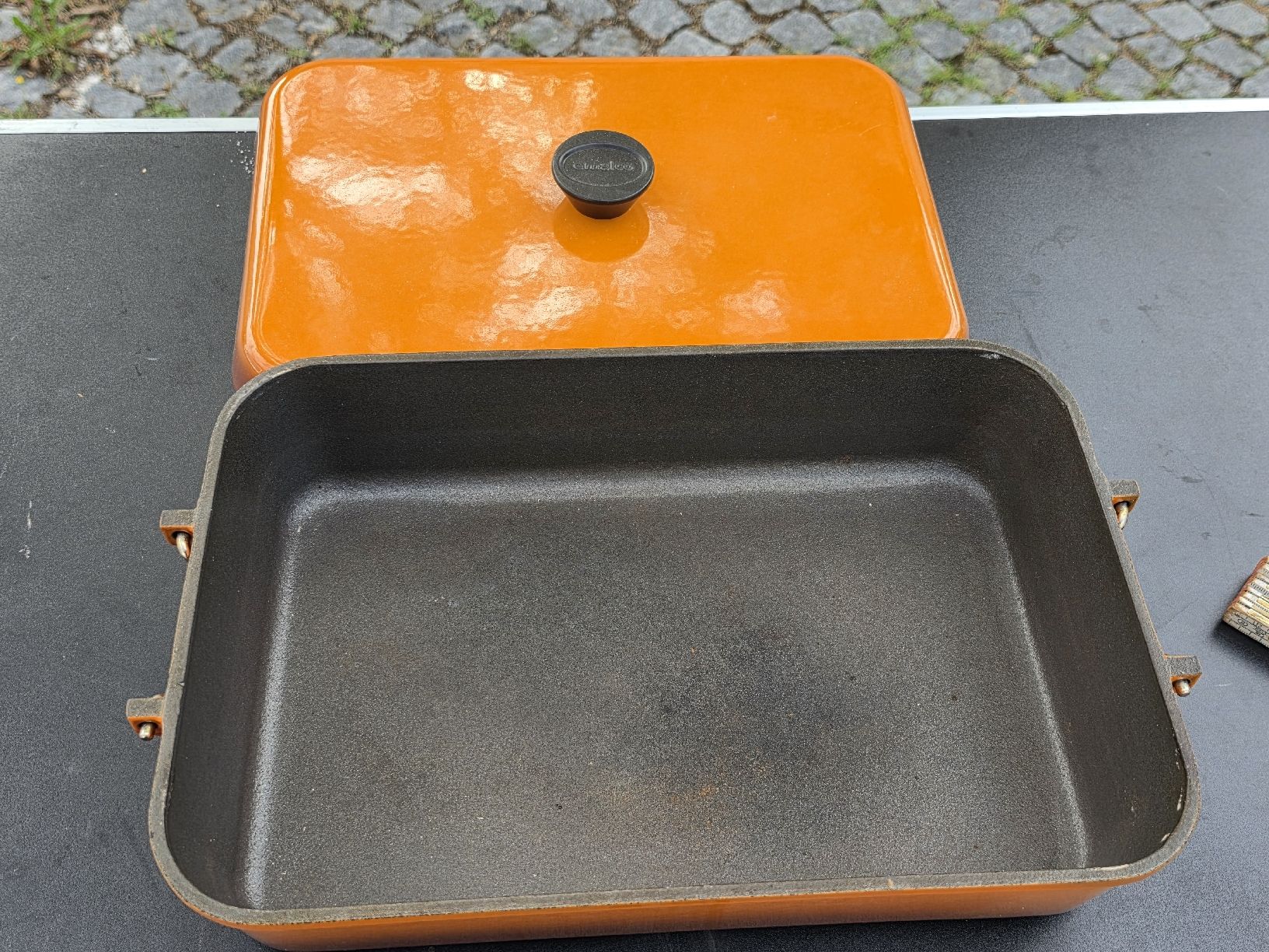 Emalco Pentole: Emaille Bräter orange emailliert mit Deckel – Usato da Mettlen venduto da elios0888 6