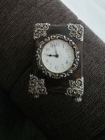 Pendulette de voyage, vintage. Argent et écaille de tortue