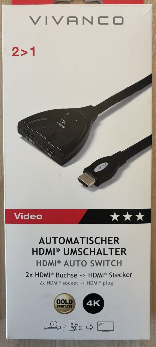 Adattatori: HDMI Kabel 1 auf 2 Anschlüssen, Länge 0.8m, Vivanco – Nuovo (secondo la descrizione) da Rothrist venduto da Dluna1 1