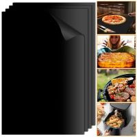🤩NEU Antihaft Grillmatte BBQ Backmatte 10er Set Schwarz