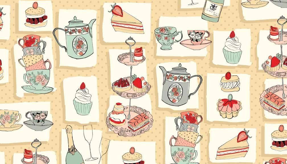 Tessuti: Temptations Cake stand Makower Uk 1m Stoff – Nuovo (secondo la descrizione) da Langenthal venduto da flowersNbirds