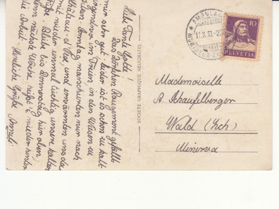 Cartoline postali: Rougemont 1933 – Usato da Bürglen TG venduto da StampGraf 1