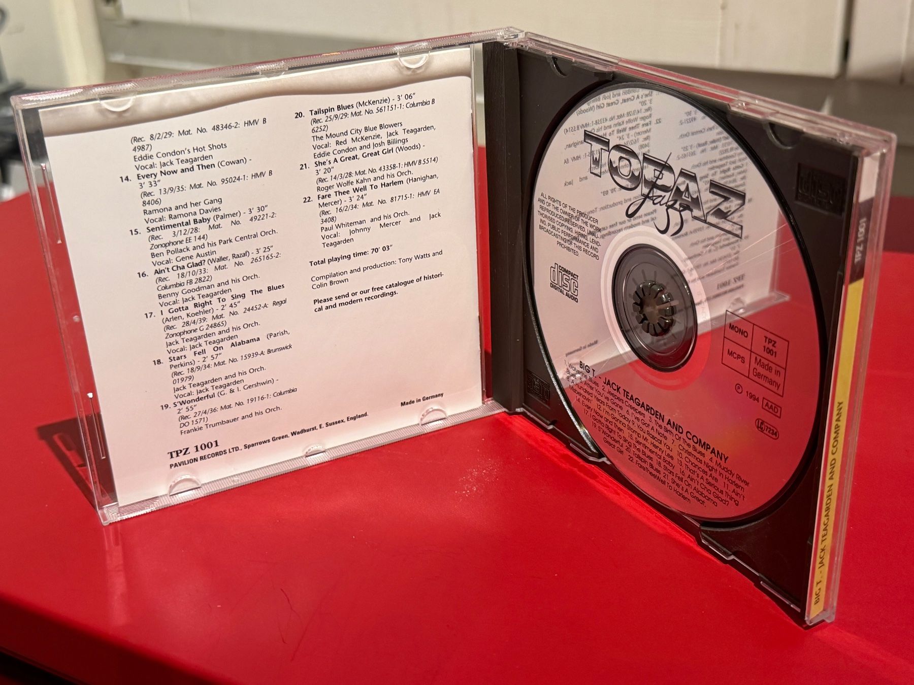 CD: Jack Teagarden - Big T. - KA01A – Usato da Küsnacht ZH venduto da JazzRecords 2