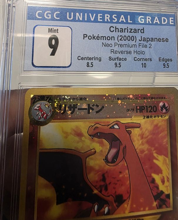 Pokemon Charizard Neo Premium File 2 🇯🇵 CGC 9 mit 2 Swirls (Gebraucht ...