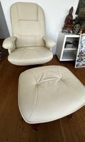Relaxsessel-Ledersessel mit Hocker 