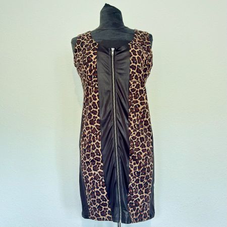 Robe sans manches imprimé léopard
