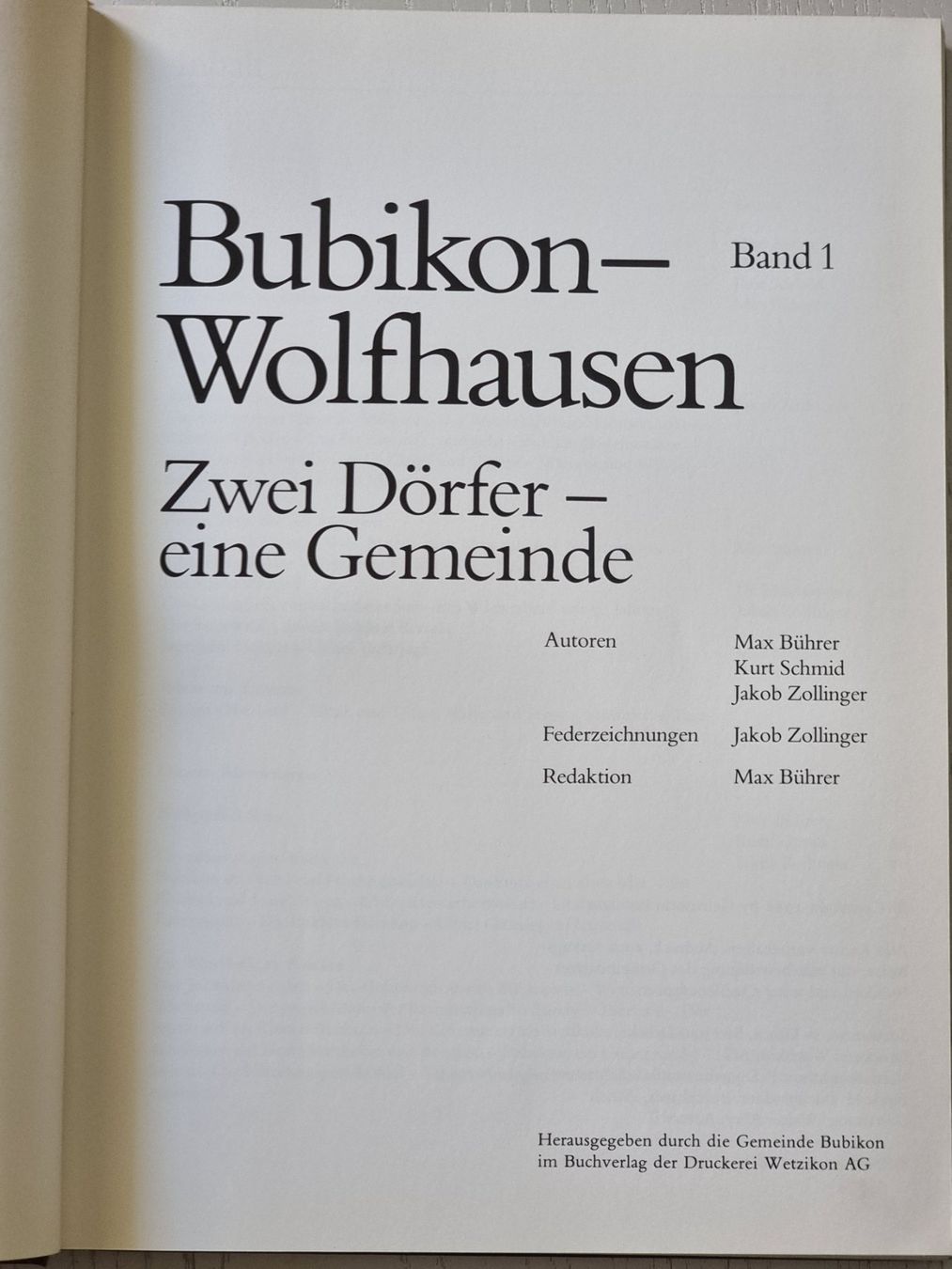 Bücher: Bubikon-Wolfhausen: Zwei Dörfer - eine Gemeinde – Gebraucht aus Villigen von Tschachtlan 1