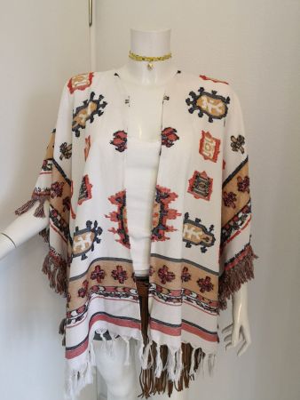 🤩MANGO PONCHO WEISS & MUSTER & ZOTTELN NEU & D&G P.
