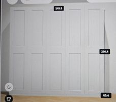 IKEA PAX Kleiderschrank 250 cm mit 5 GRIMO Türen – neuwertig