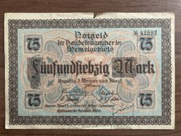 75 Mark Notgeld Banknote - Collectible