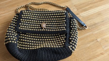 Kurt Geiger London "Crochet Kensington Stud Bag" (Medium)