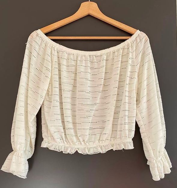 Tops: Sommer Bluse, schulterfrei, weiss – Gebraucht aus Embrach von ale_v5qn 2
