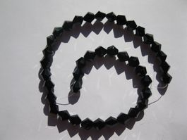 1 Strang Kegelschliff Glasperlen bicone, schwarz, 8mm