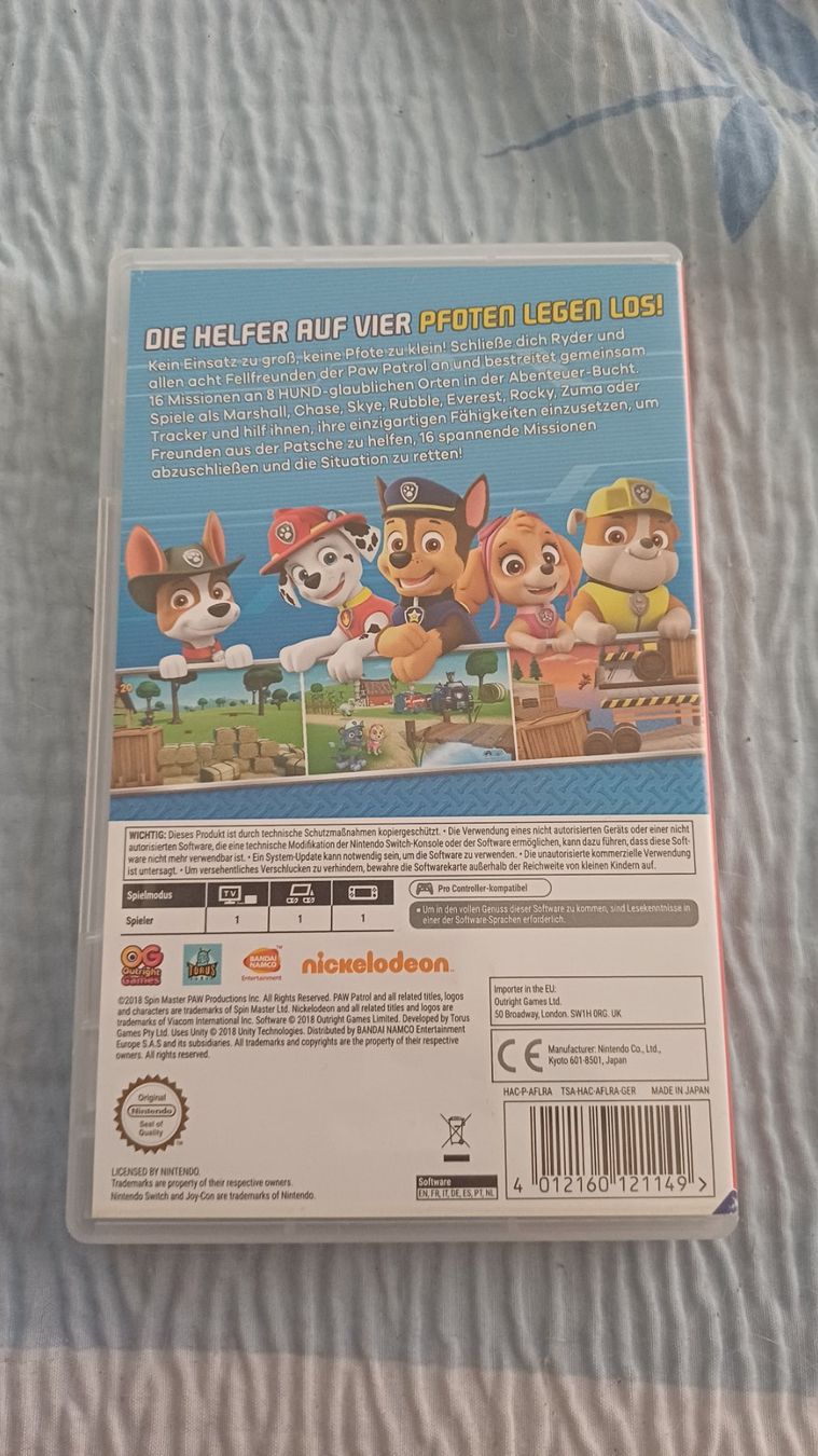 Giochi: PAW PATROL NINTENDO SWITCH – Usato da Villars-le-Terroir venduto da Hamtaro71 1