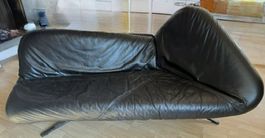 Design Ledersofa schwarz in gutem gebrauchtem Zustand