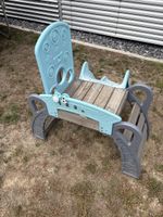 Kinderrutsche mit Sitzbank aus Holz und Kunststoff blau