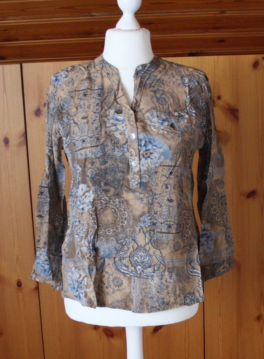 Camicette: Bluse ocker-blau Gr. L – Usato da Flüelen venduto da Diversicum-Textil 1