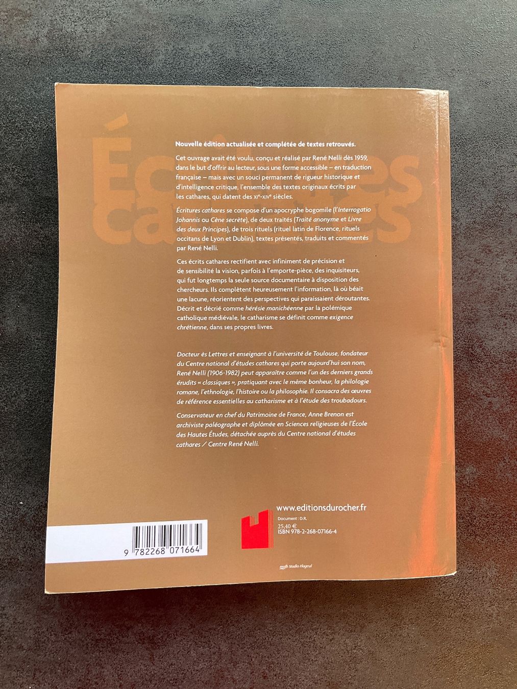 Bücher: Écritures cathares René Nelli édition 2011 – Gebraucht aus Avenches von Lactobacille 5