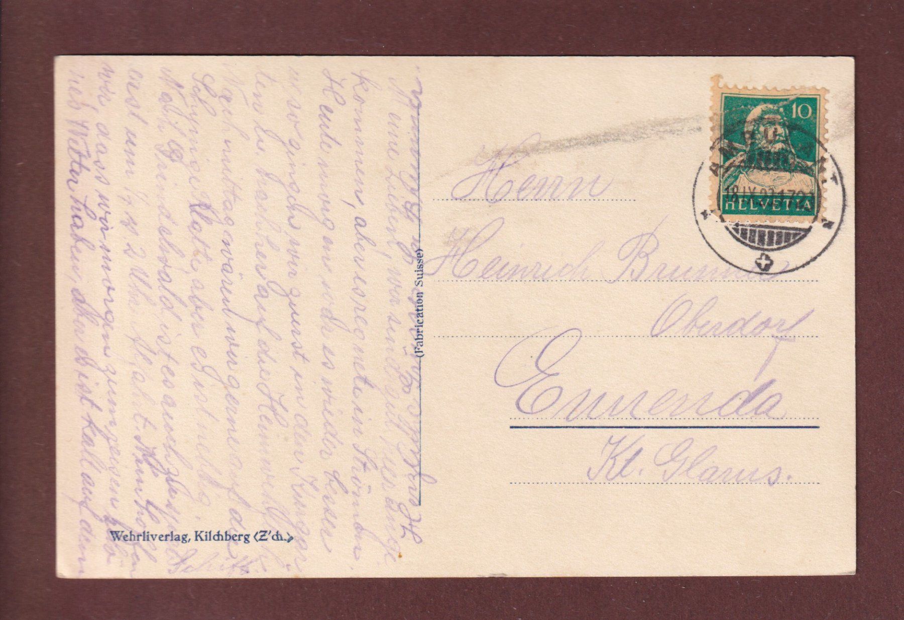 Cartoline postali: INTERLAKEN - Höheweg - 1929 – Usato da Pully venduto da nicecards 1