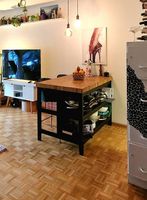 Kücheninsel VADHOLMA IKEA Eiche/Schwarz 126X79X90CM