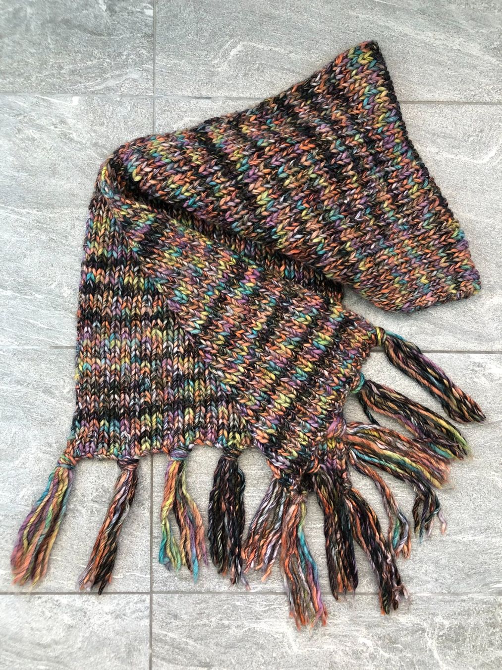 Foulards, Tücher & Schals: XXL Strickschal bunt meliert – Gebraucht aus Baar von alexisbeads 1