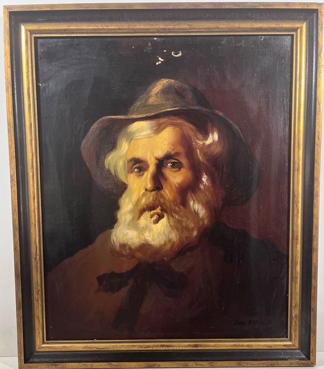 Leo Schmid (19021989) Portrait Gemälde von ein Mann mit Hut Kaufen auf Ricardo