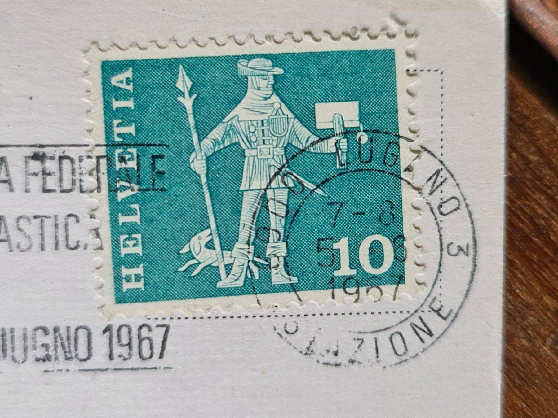 Cartoline postali: Ansichtskarte Lugano San Salvatore 1967 – Usato da Dintikon venduto da Vexi 1