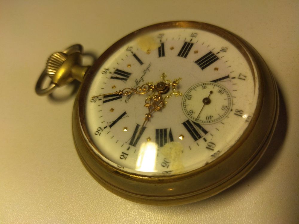Montre De Poche Chesterfield Vintage Antimagnétique, 7 Bijoux - Occasion, Fonctionne, Suisse