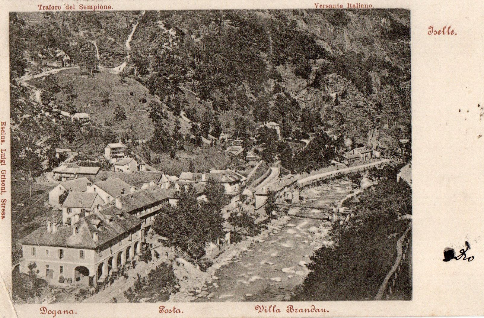 Cartoline postali: Iselle - Dogana,Posta. – Usato da Melano venduto da pisonsdro