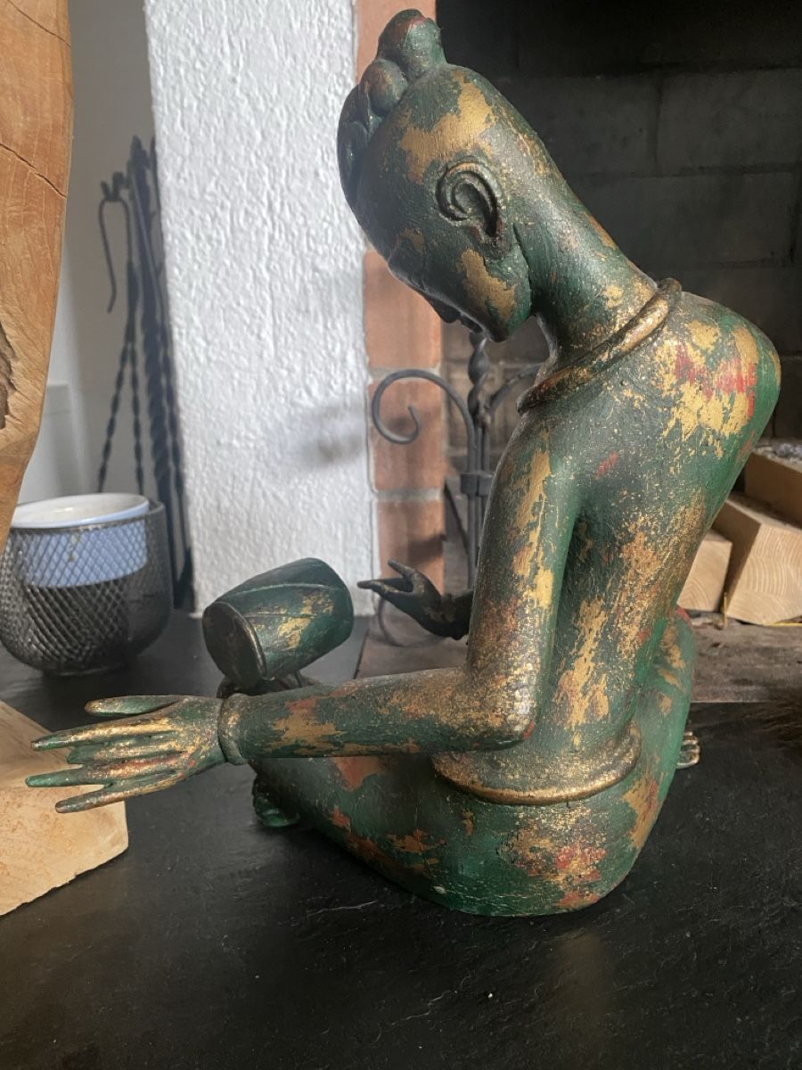 Statuette: Antike Holzfigur, grüne Patina – Usato da Niederglatt ZH venduto da neunzehn82 4