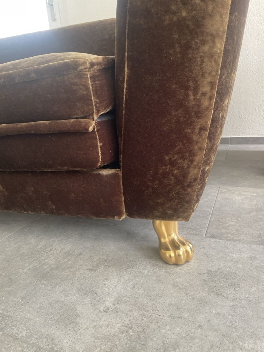 Divani: Bretz XL Sofa / Bett  in Gold Samt – Usato da Brugg AG venduto da naturwarenladen 1