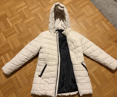 C&A Quilted Jacket for Girls Beige Size 134 9 Years Old
