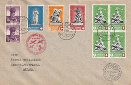 Flugpost -Samaden 1940-Feldpost-Stempel 37-gute Frankatur