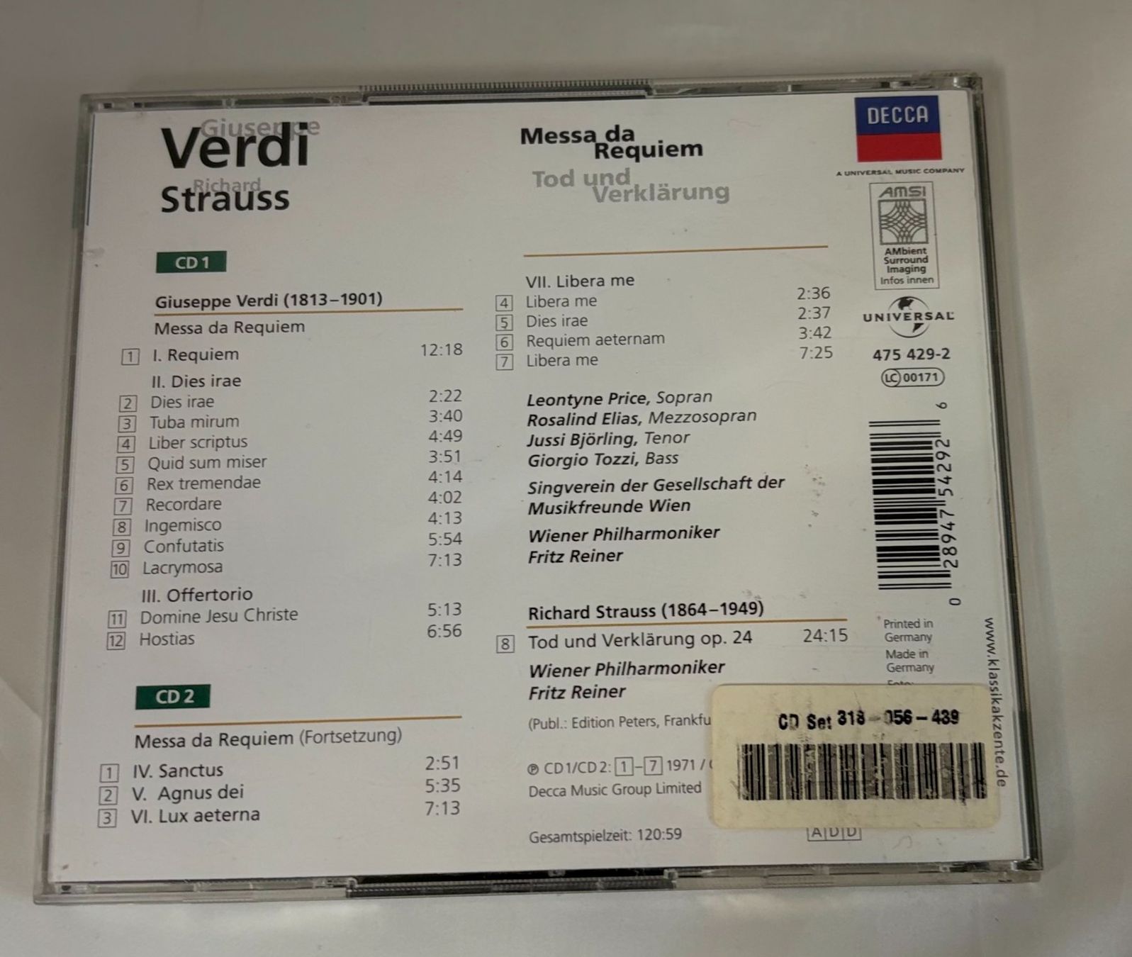 CD: CD Sammlung Verdi/Strauss – Usato da Zürich venduto da Drahtzug 2