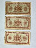 Alte Hollandische1 Gulden Banknoten, 3 Stk. Vintage!