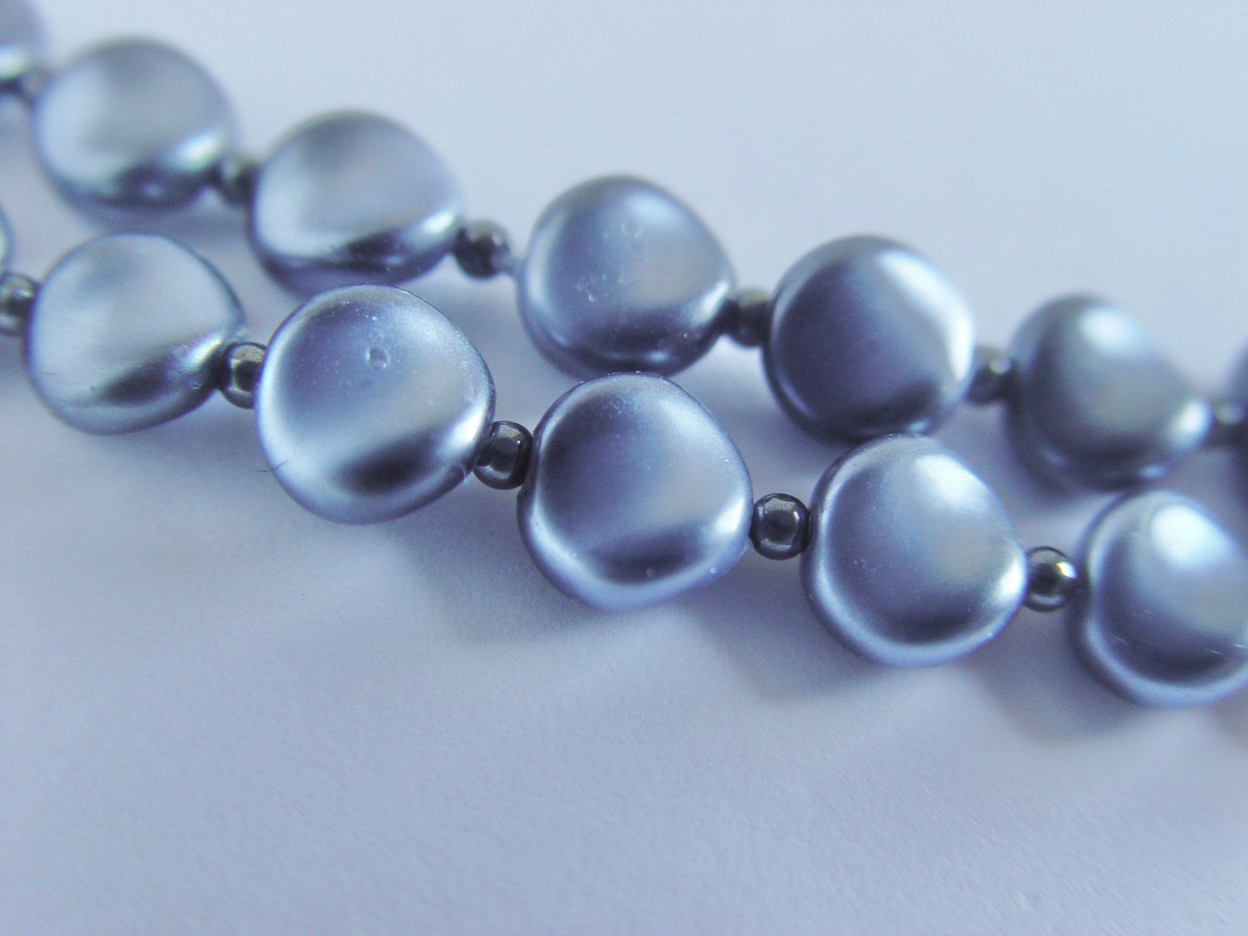 Catenine: Vintage grau-blaue Kette, 2 Reihen – Usato da Henggart venduto da gernli 2