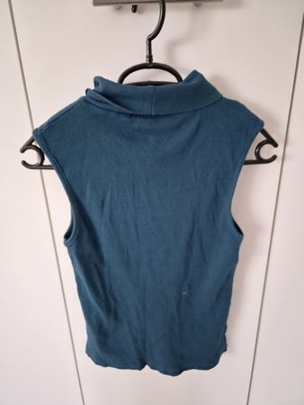 Top Chicorée mit Rollkragen ärmellos, Grösse XL, petrol
