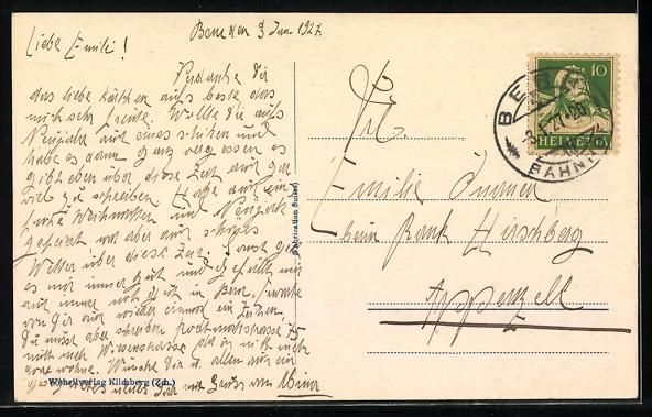 Cartoline postali: AK Bern, Blick auf das Münster, 1927 – Usato da Berlin venduto da bartko-reher 1