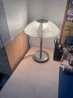 Tischlampe Metall matt weiss Glas neuwertig