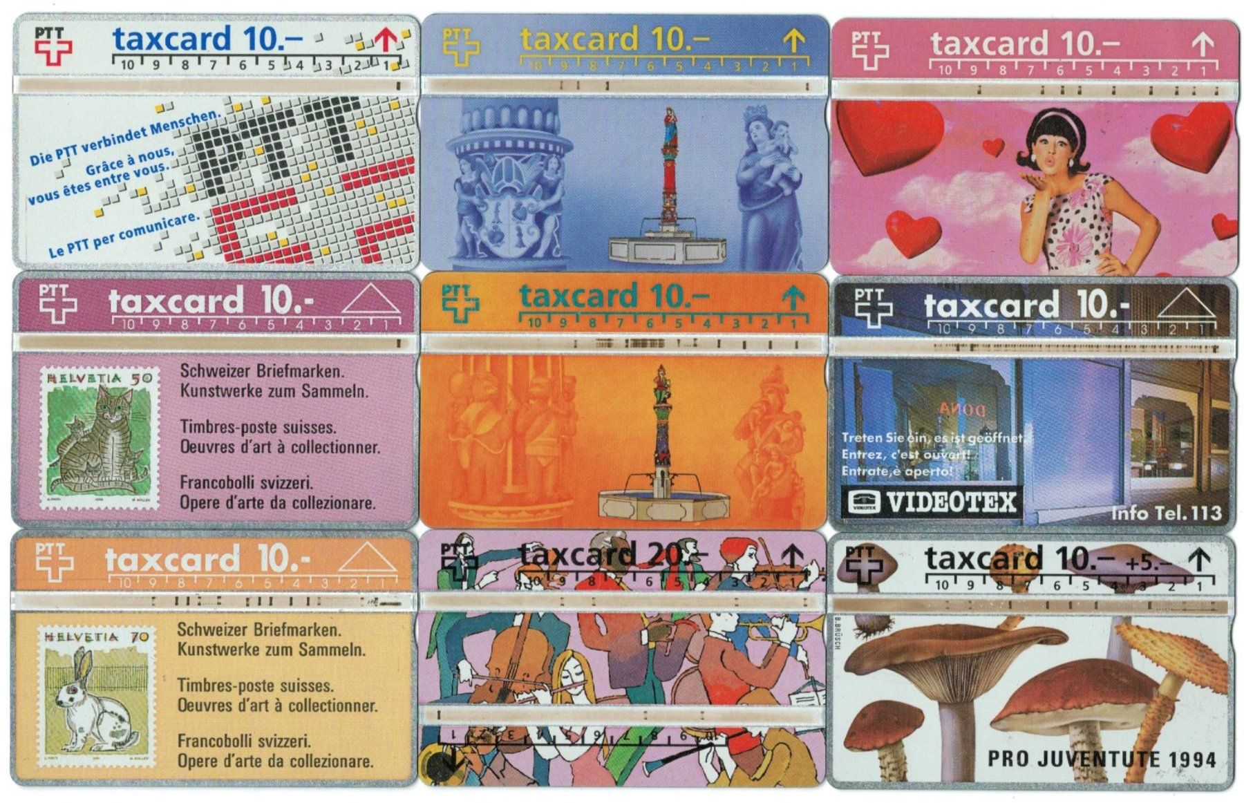 Telefon- & Taxkarten: 9 Taxcards – Gebraucht aus Zürich von Tolima194