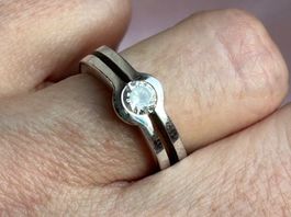 Silberring  Classico weiss (53/14)