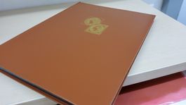 Briefmarkenalbum braun mit vielen Briefmarken Helvetia