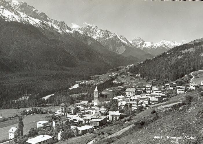 Ansichtskarten: Ramosch   GR        um 1 9 5 7 – Gebraucht aus Brig von Valcards54