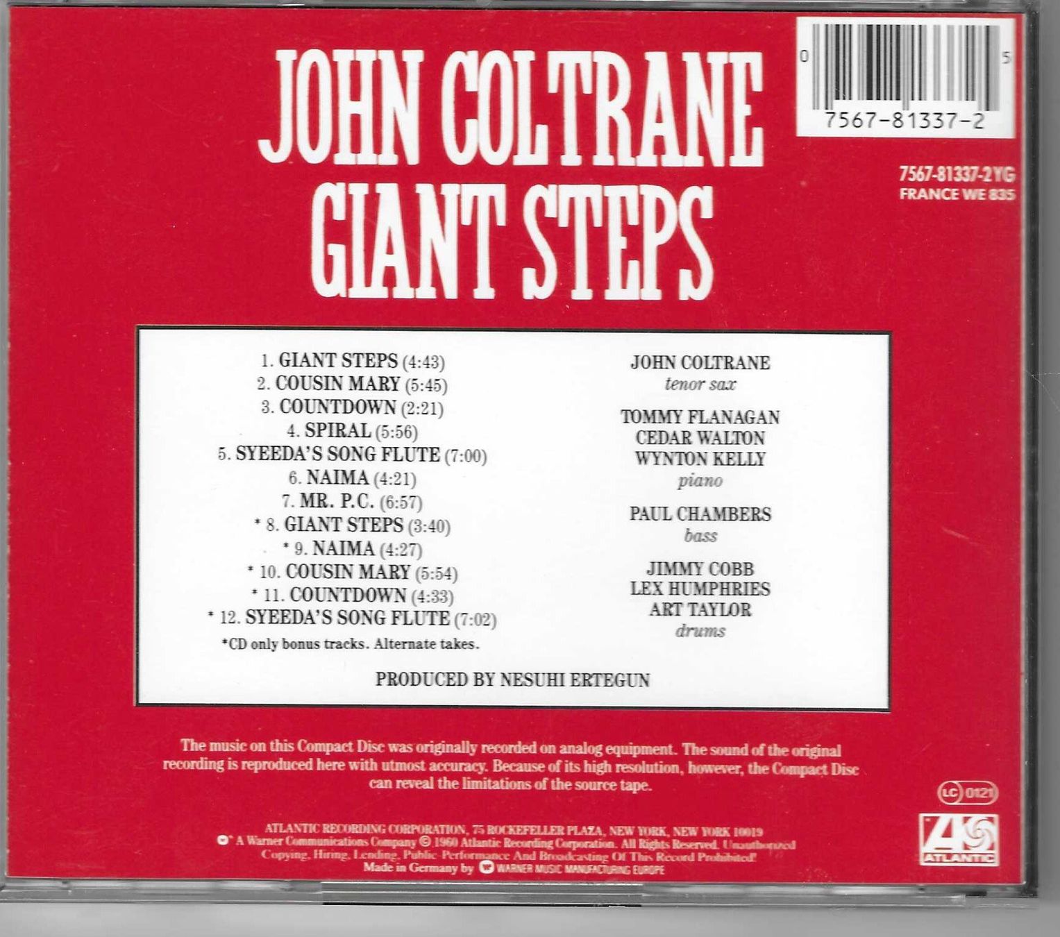 CDs: JOHN COLTRANE  -  GIANT STEPS – Gebraucht aus Bex von Giorgiob 1
